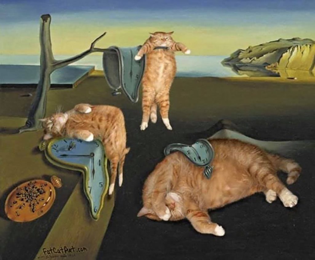 Salvadore Dali fat cat art